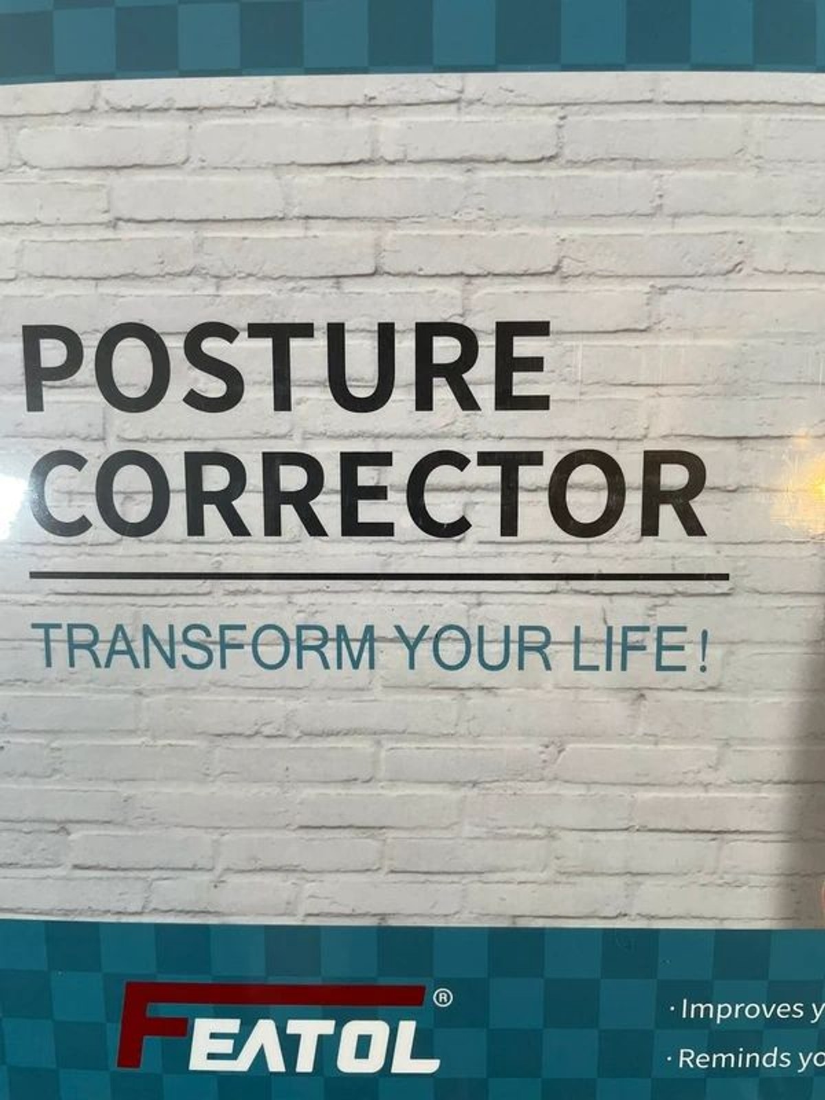 Featol Posture Corrector Back Brace Size M New Sealed Unisex Black Blue