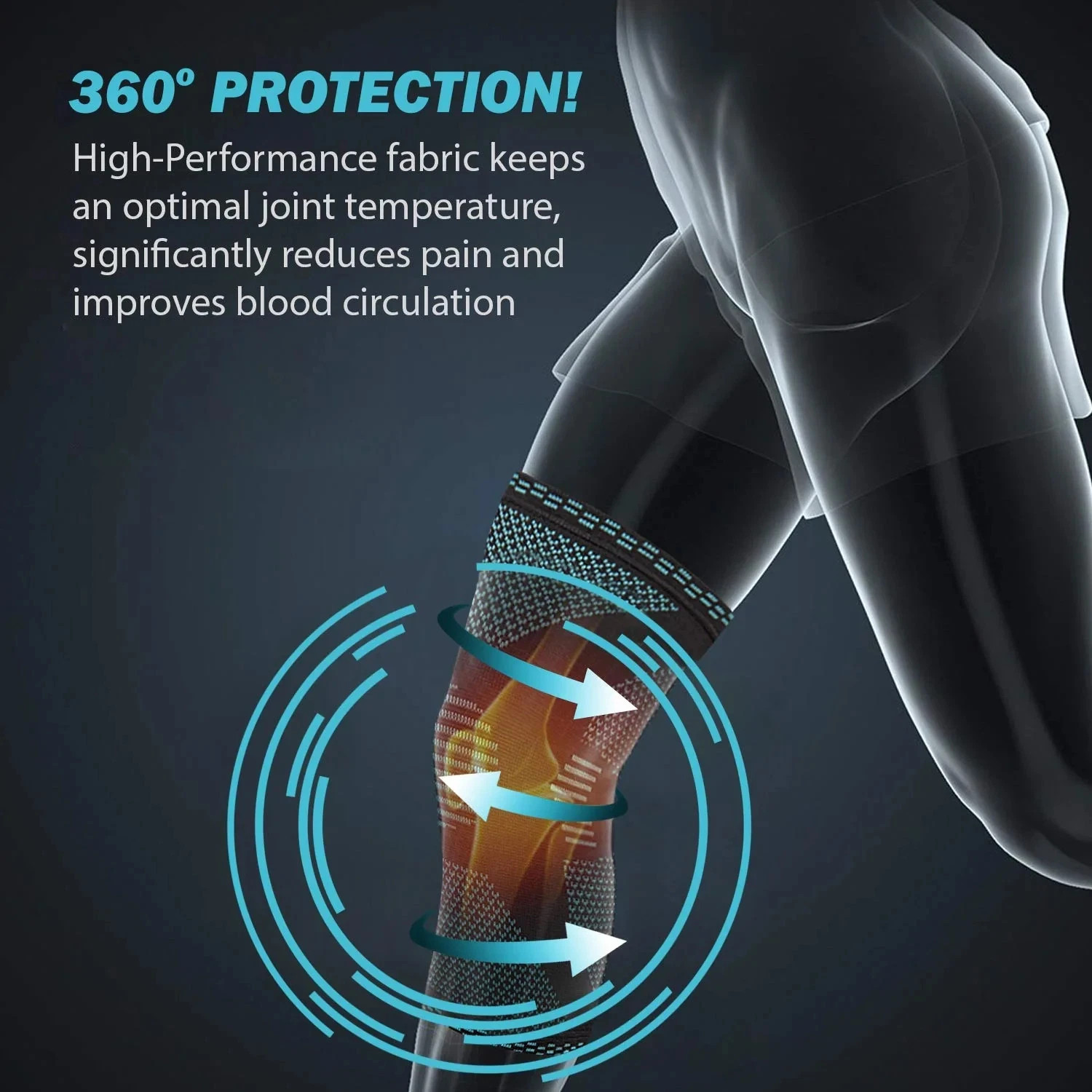 PowerLix Knee Brace 2 Pack Size M Compression Support Pain Relief