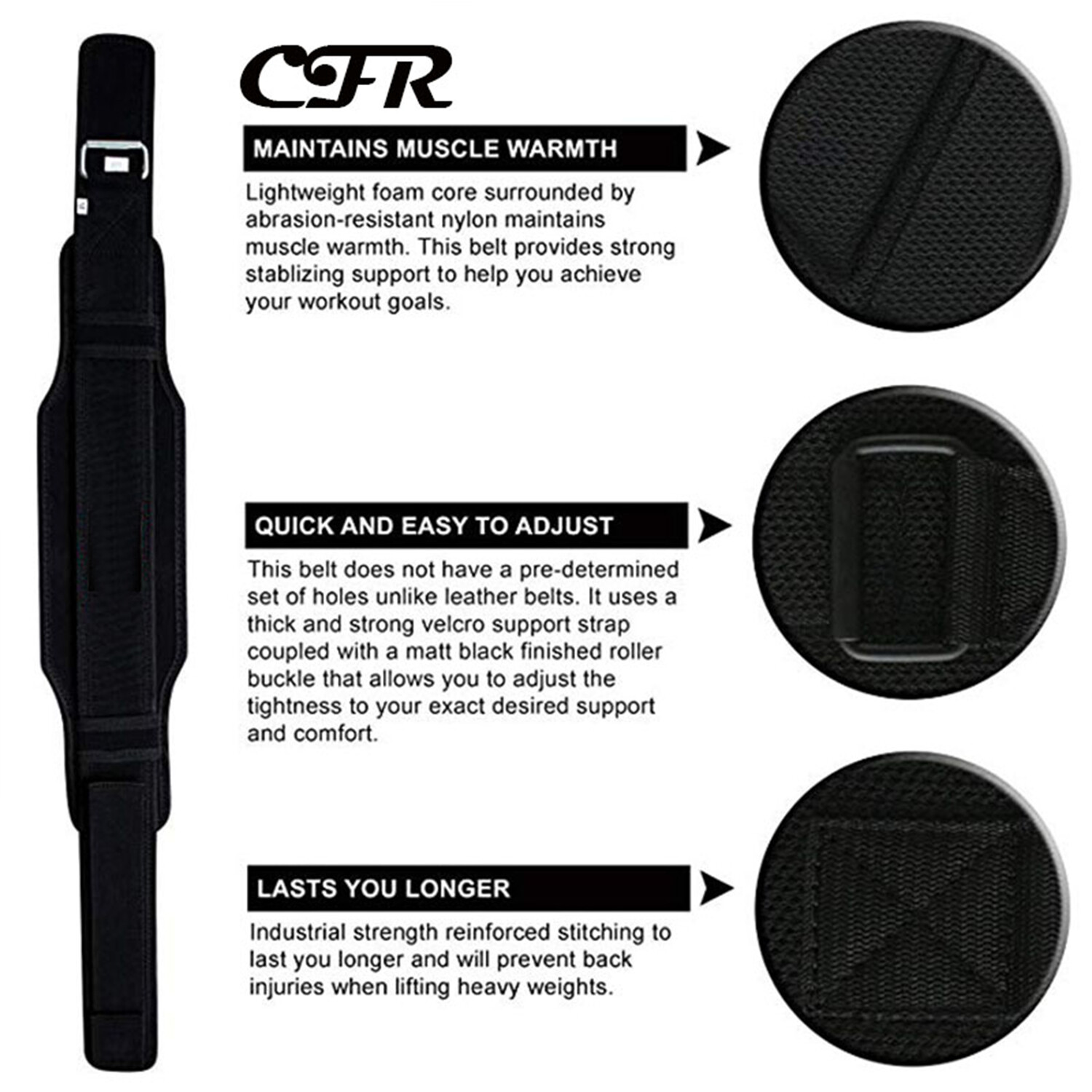 5mm Power Lifting Belt Men Women Lower Back Support for Gym Squat Weightlifting