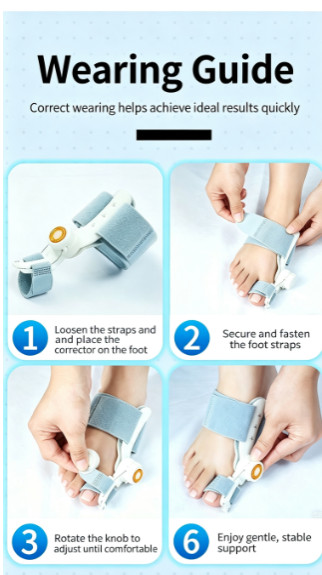 Bunion Corrector for Women & Men – Adjustable Big Toe Splint Gray-1PACK