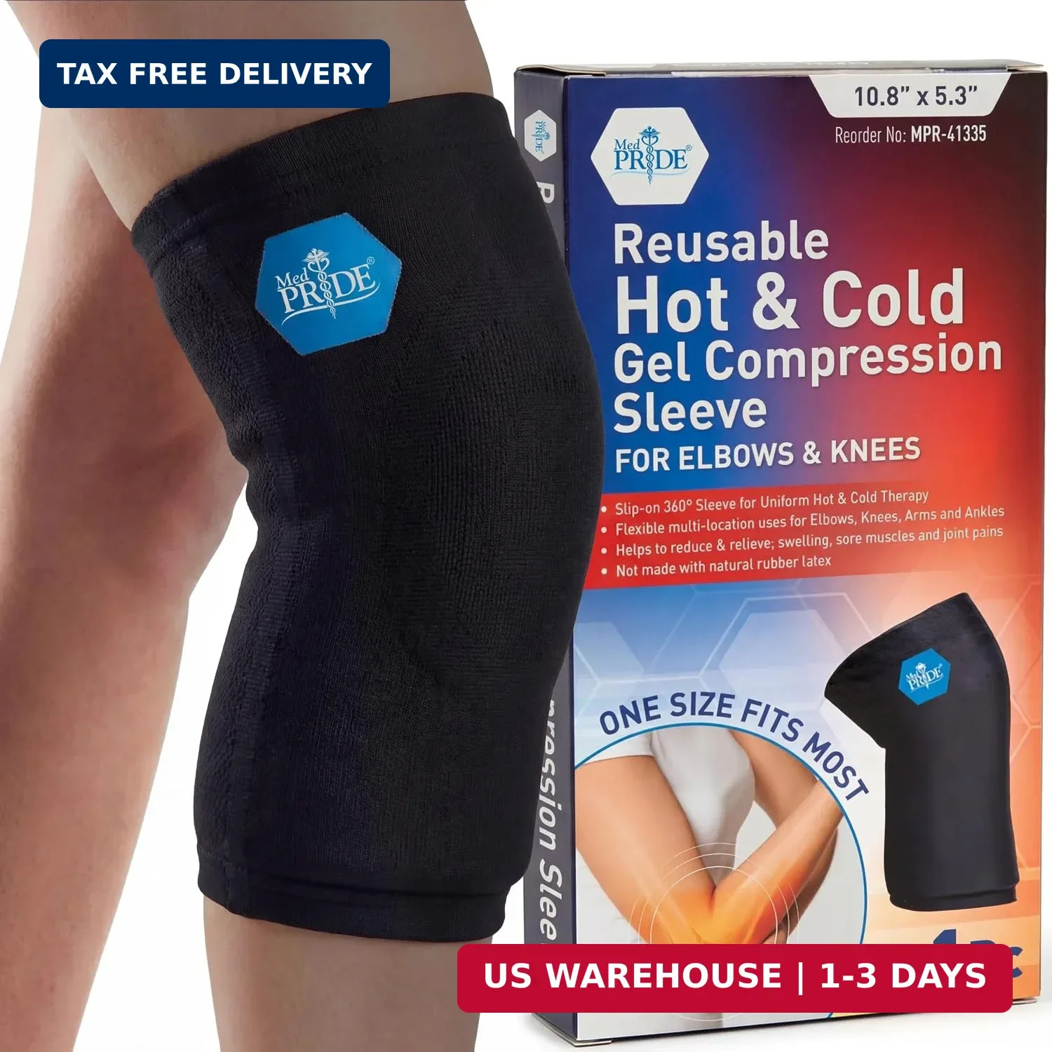 MED PRIDE Gel Compression Sleeve for Elbow and Knee, Hot & Cold Therapy