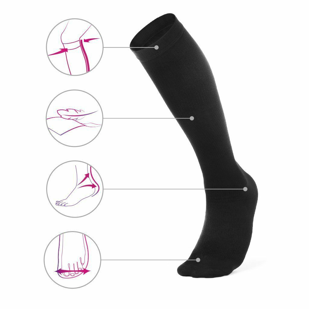 1/3/5 Pairs Soft Compression Socks Stockings Knee High Medical For Womens Mens