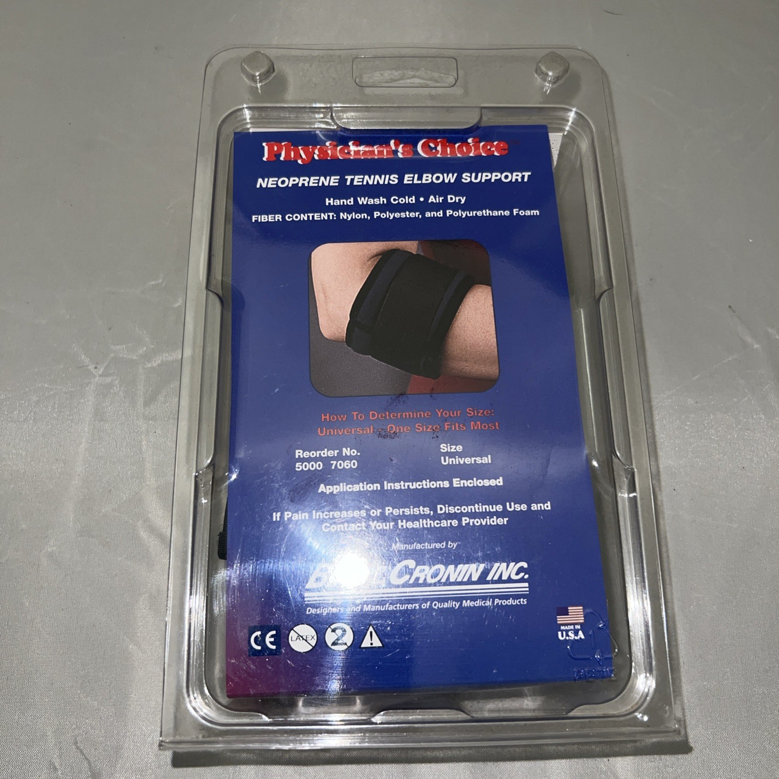 Tennis Elbow Strap Adjustable Universal 5000-7060 Latex Free