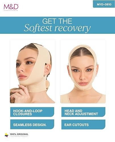 Face Slimming Chin Strap Compression Garment Post Surgery Beige Medium