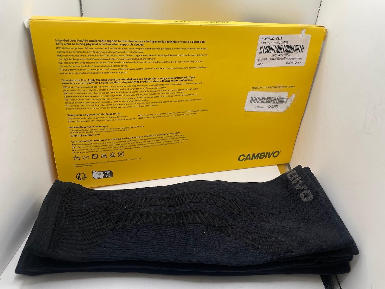 CAMBIVO 3 Par of Calf Compres. Sleeves for Sports – Shin Splint & Muscle Relief