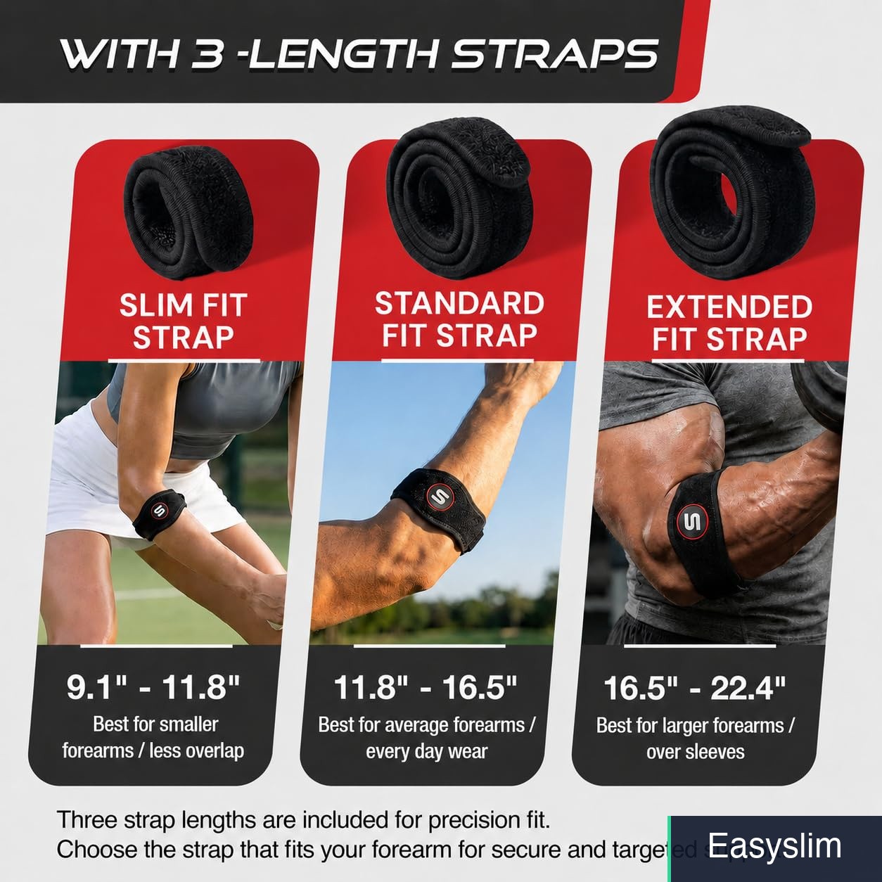Elbow Support Brace Adjustable Compression Black Single 9-23 Inch