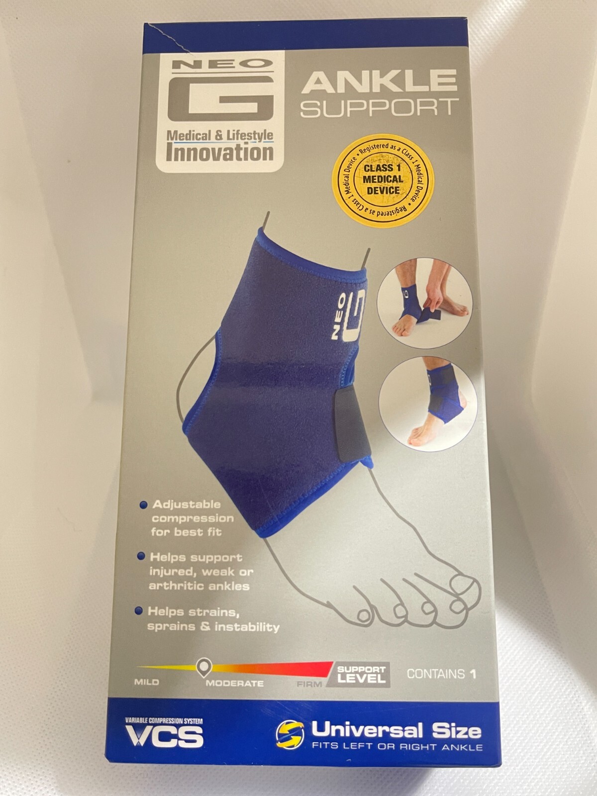 [NEW] Neo G Ankle Support Brace – Moderate Support Level Blue | Universal Size
