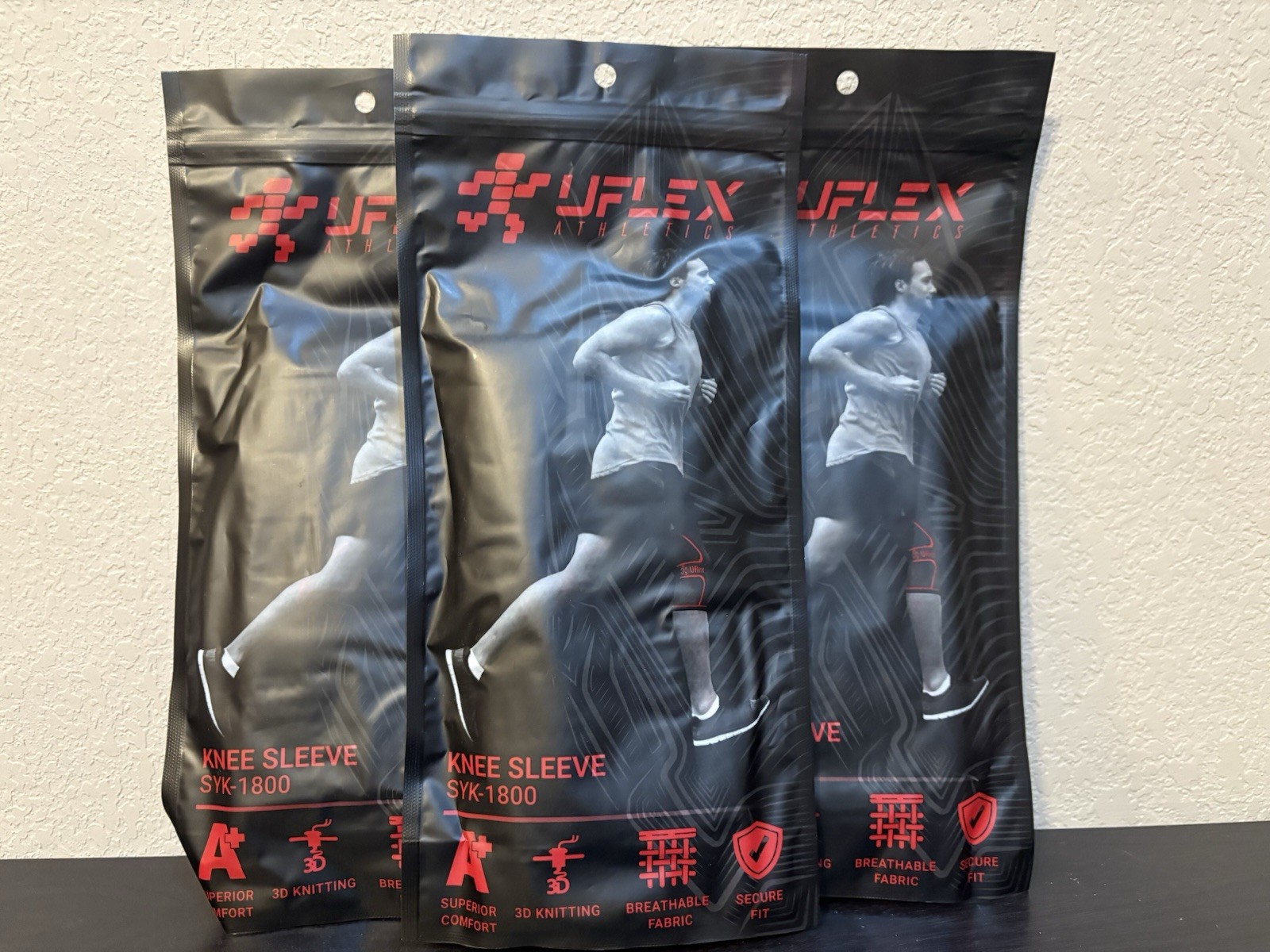 UFLEX Athletics Knee Sleeve SYK-1800 Size Large L Running Jogging NEW SEALED