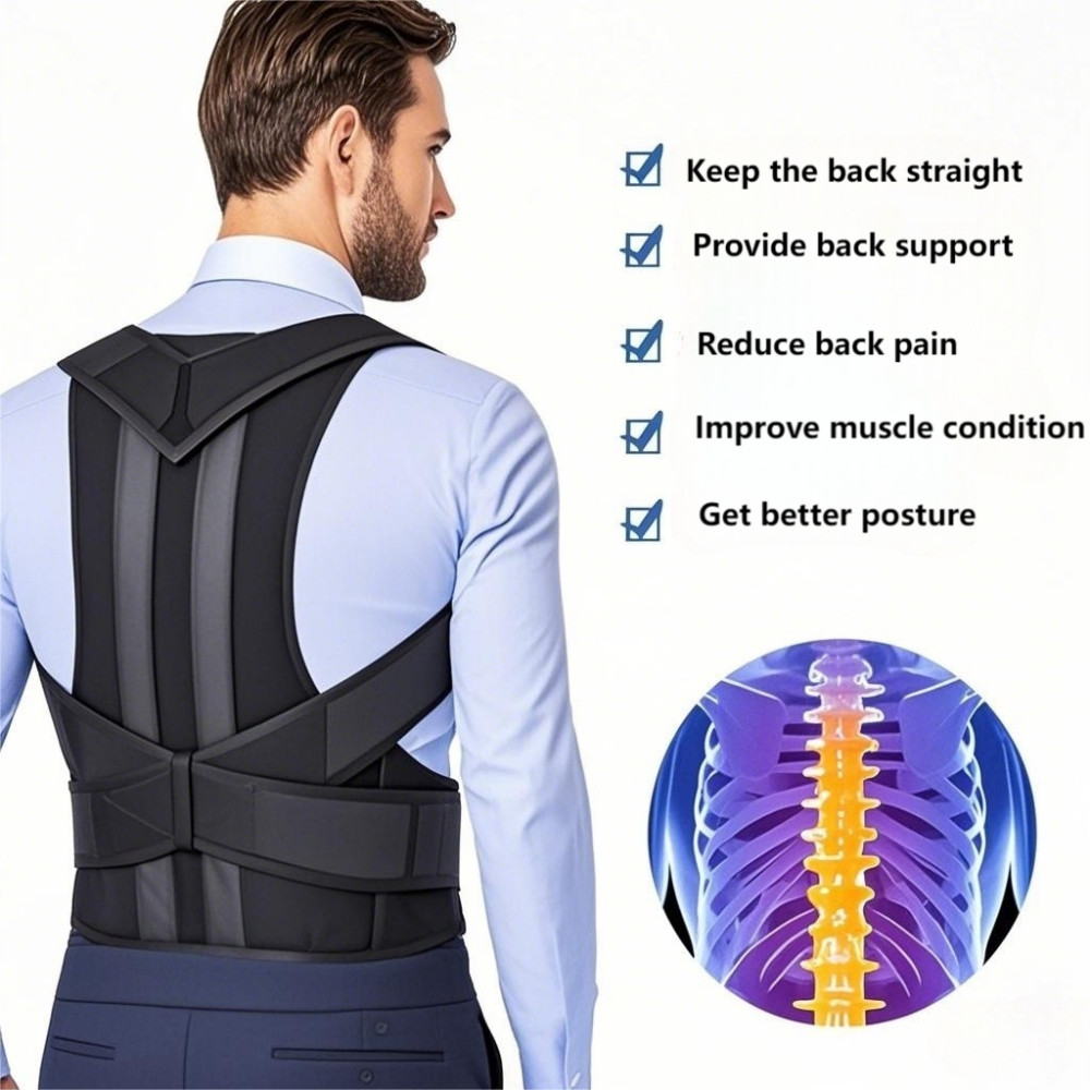 Adjustable back cover shoulder posture correction strap for men and women