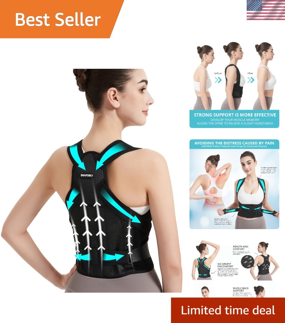 Posture Corrector for Women & Men – Black – Medium