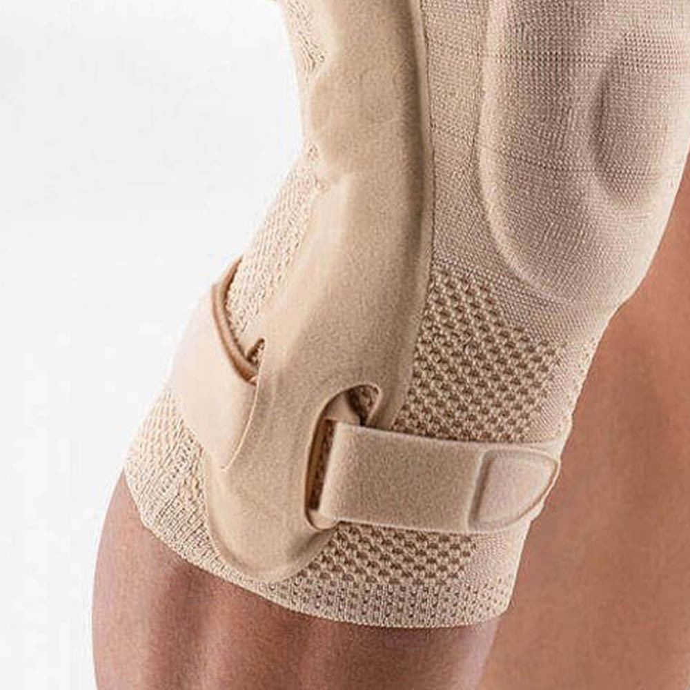 Bauerfeind Genutrain S Beige Right Knee Pad with Latera Stabilizing Slats