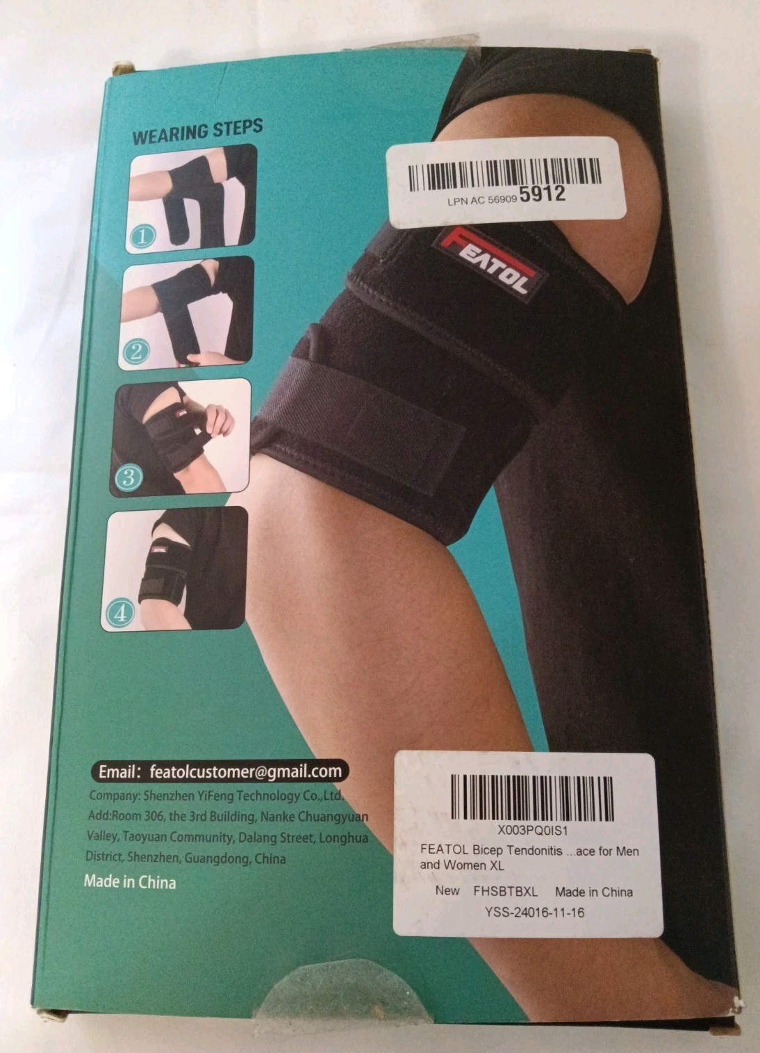 Featol Bicep / Tricep Tendonitis Brace – X-Large | Men and Women | Left Right
