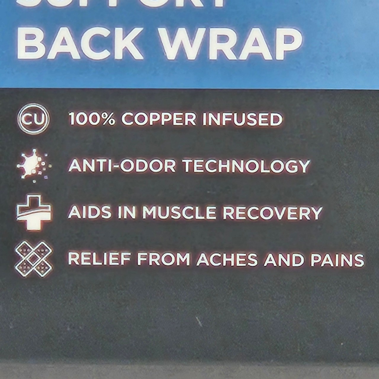Tommie Copper Sport Support Back Wrap Small Medium Copper Infused Anti Odor