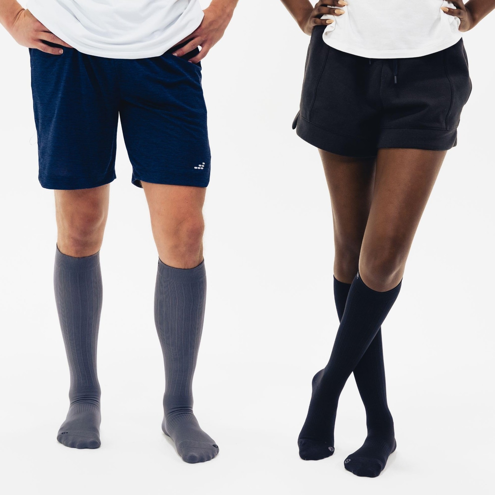 OS1st Wellness Compression Socks for circulation, swelling, deep Large, Black