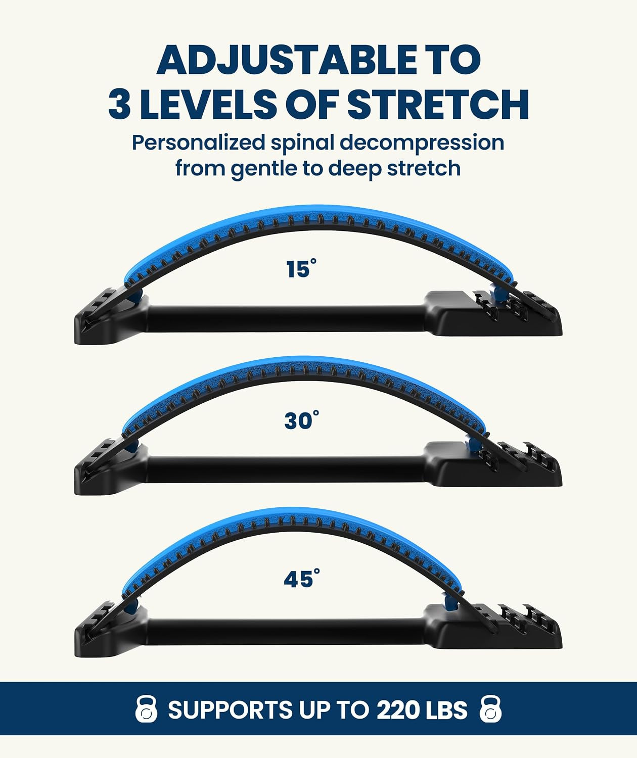 Lumbar Support Stretcher for Lower Pain Relief – Adjustable Spine Decompression