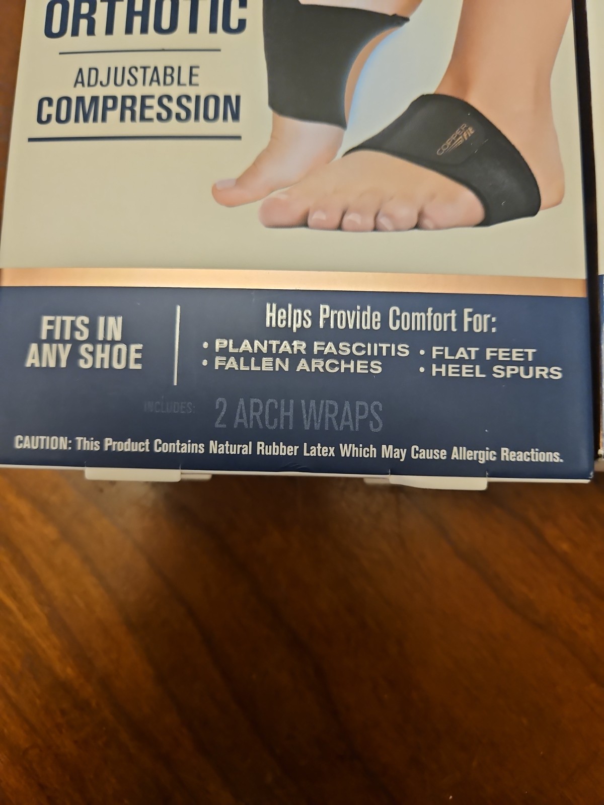 2x COPPER FIT ARCH RELIEF PLUS ORTHOTIC SUPPORT ADJUSTABLE ONE SIZE NIB