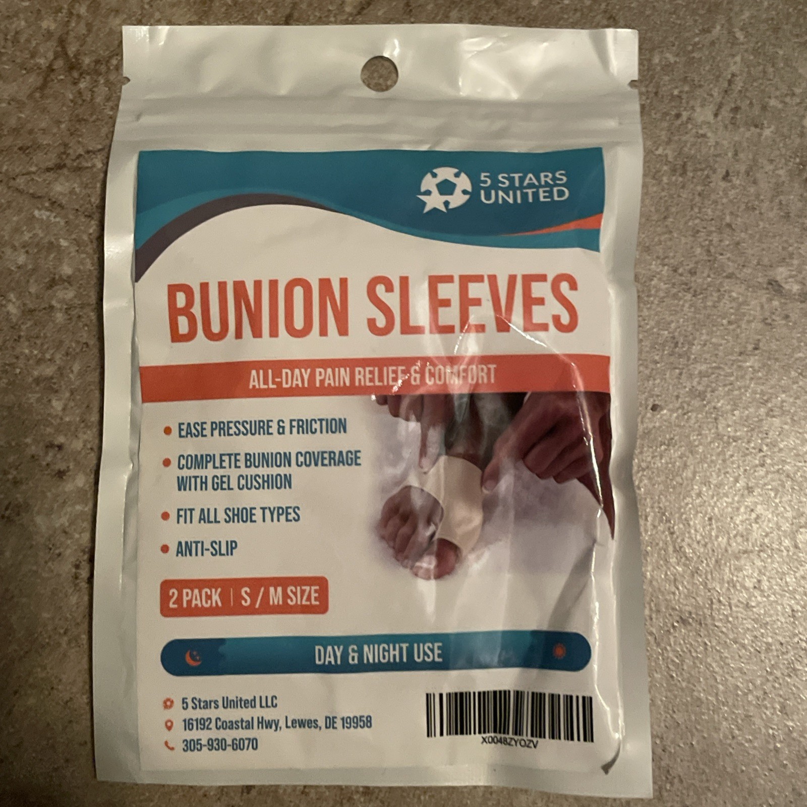 Bunion Sleeves Immediate & All Day Pain Relief 2 Bunion Sleeves per Bag size S/M