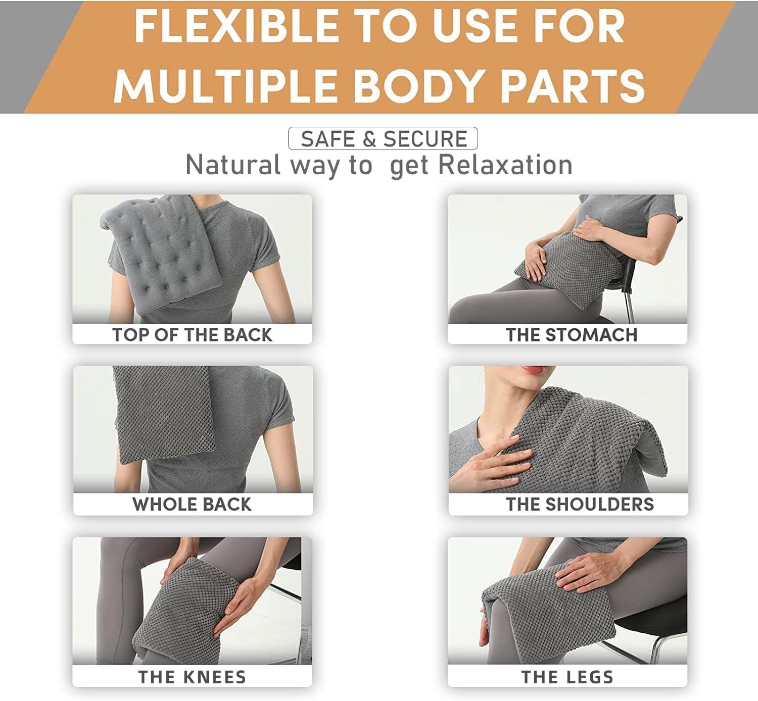 Wide Microwave Heating Pad with Washable Cover 9.5 x 16in Microwavable | Hot Pad