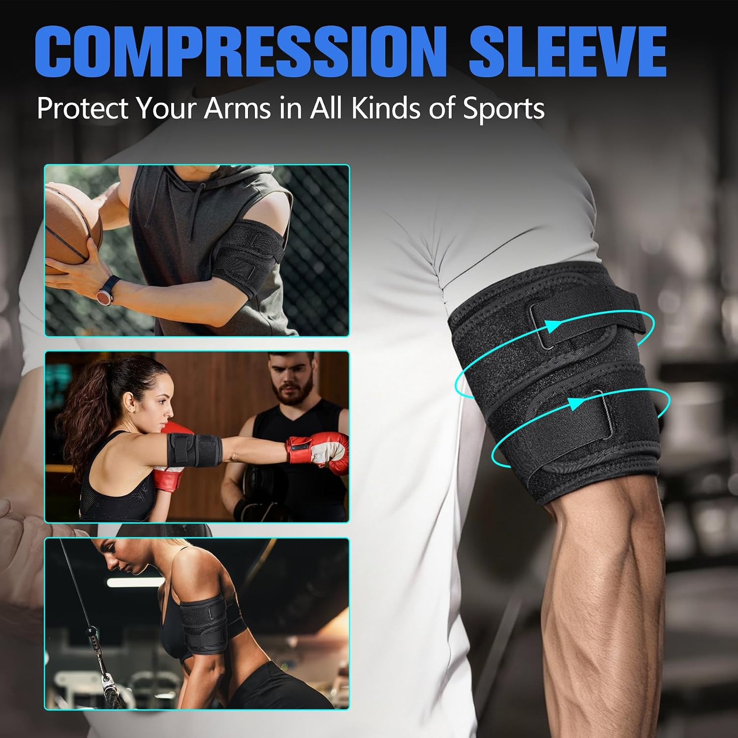 Bicep Tendonitis Brace Compression Sleeve Upper Arm Support Brace for Men Women
