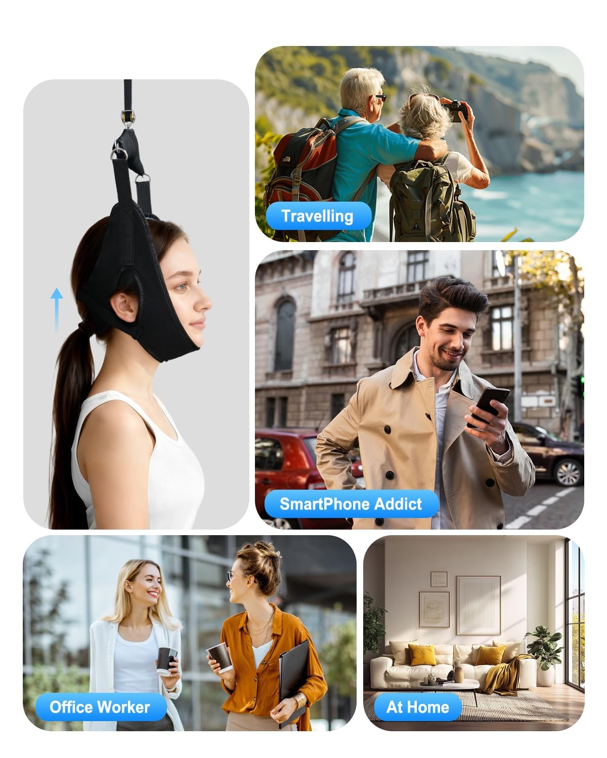 Cervical Neck Traction Device Hammock Over The Door Traction for Neck Tool,Ho…