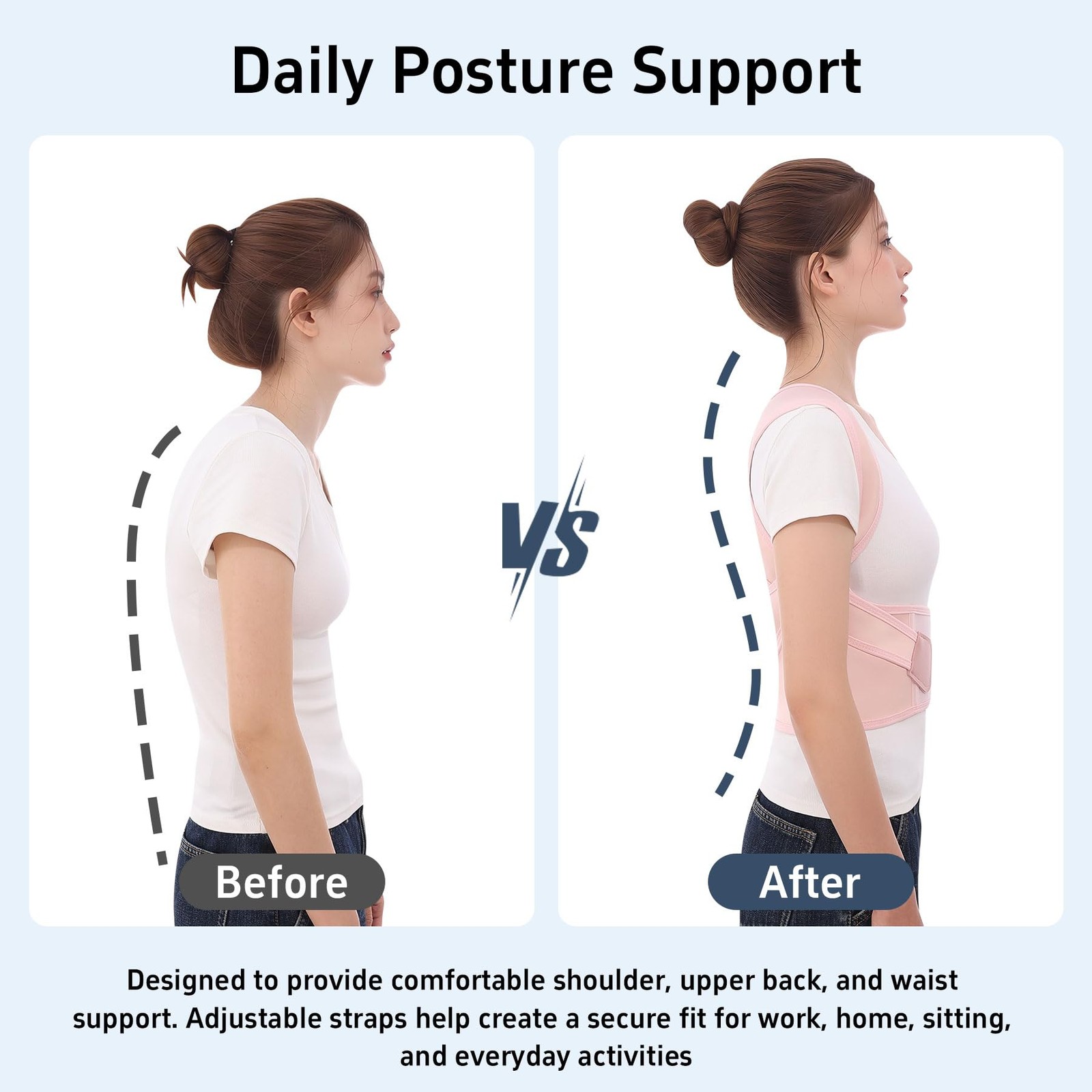 Posture Corrector for Women and Men Full Back Brace Support Adjustable Comfor…