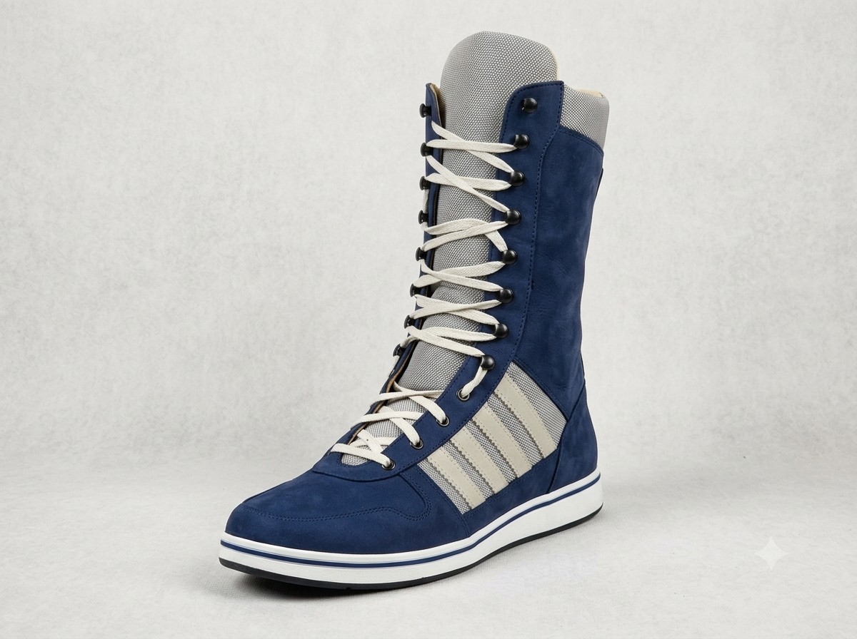 Herzer German Custom Orthopedic Boot Genuine Leather Amputee Prosthetic Blue R