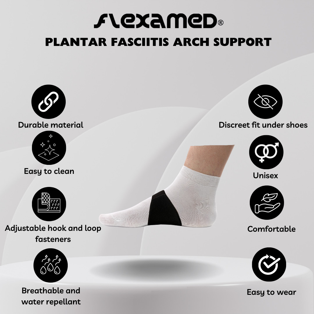 FlexaMed Neoprene Adjustable Arch and Plantar Fasciitis Support Wraps