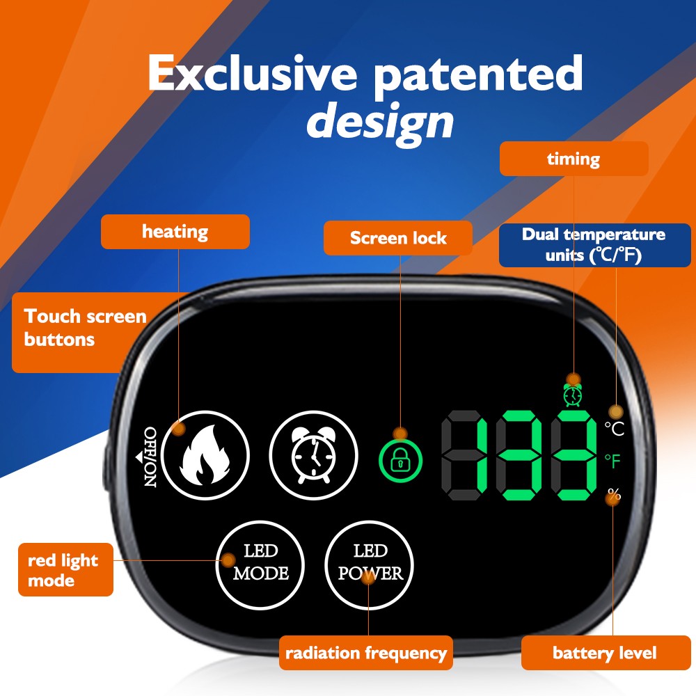 650nm&880nm Infrared Light Therapy Joint PainRelief Adjustable Heated Knee Brace