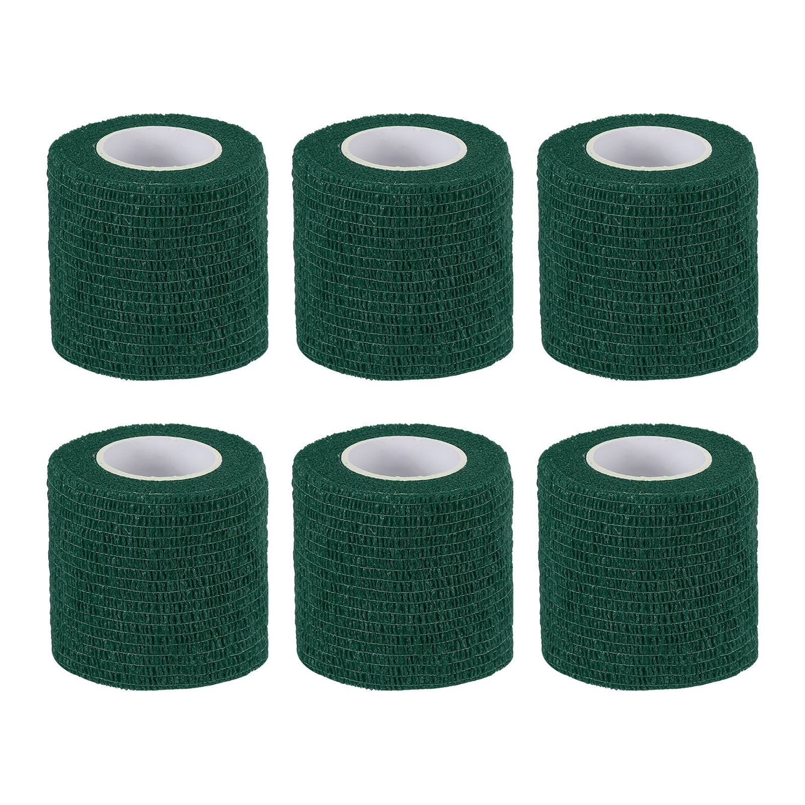 6Pcs 2″ x 177″ Self Adhesive Bandage Wrap Elastic Self Tape Dark Green