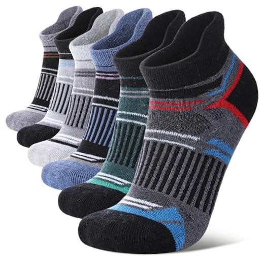 Merino Wool Ankle Running Hiking Socks for Women Medium 6 Pairs Mix Color a
