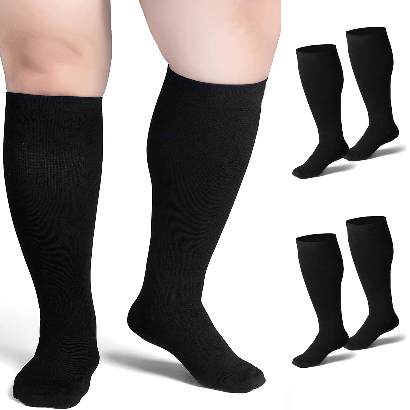 2-PAIR Anti-Fatigue Compression Socks Varicose Vein Stocking for Men & Women US