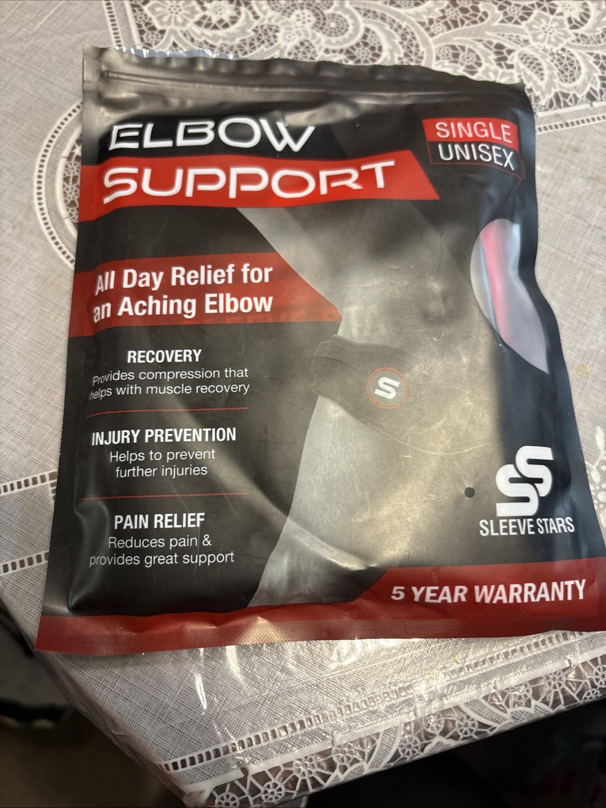 Sleeve Stars Elbow Support All Day Relief For Aching Elbow – Unisex Black