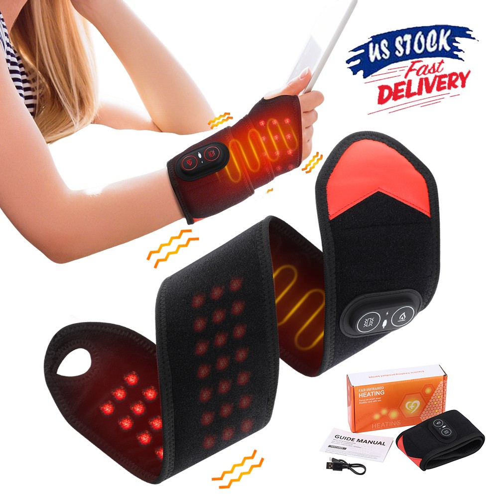 Cordless Wrist Hand Massager for Carpal Tunnel Relief 3 Heat & Massage Modes US
