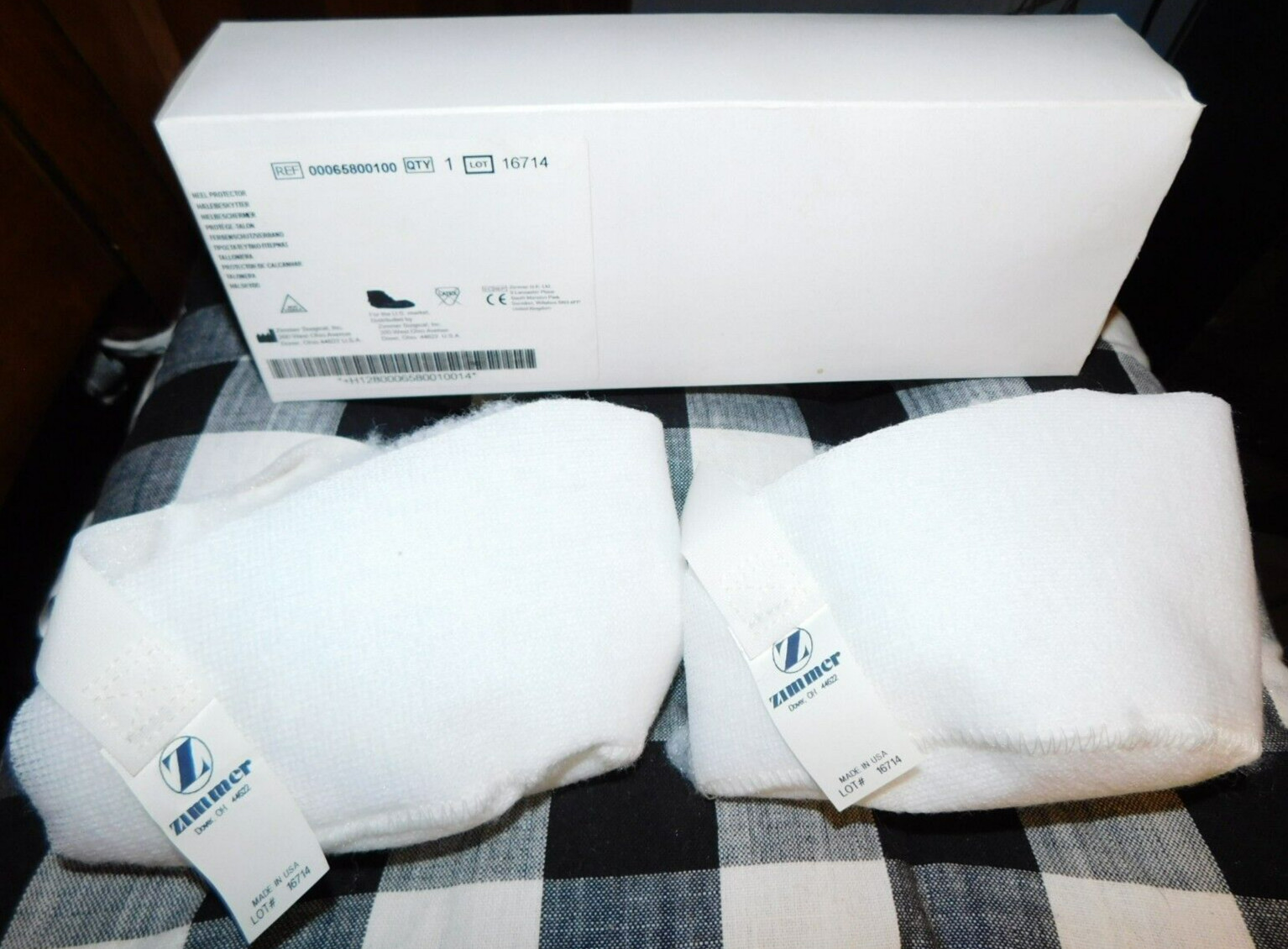 NEW Zimmer PAIR of Heel Protector, One Size Fits Most, Made in USA, Fleece