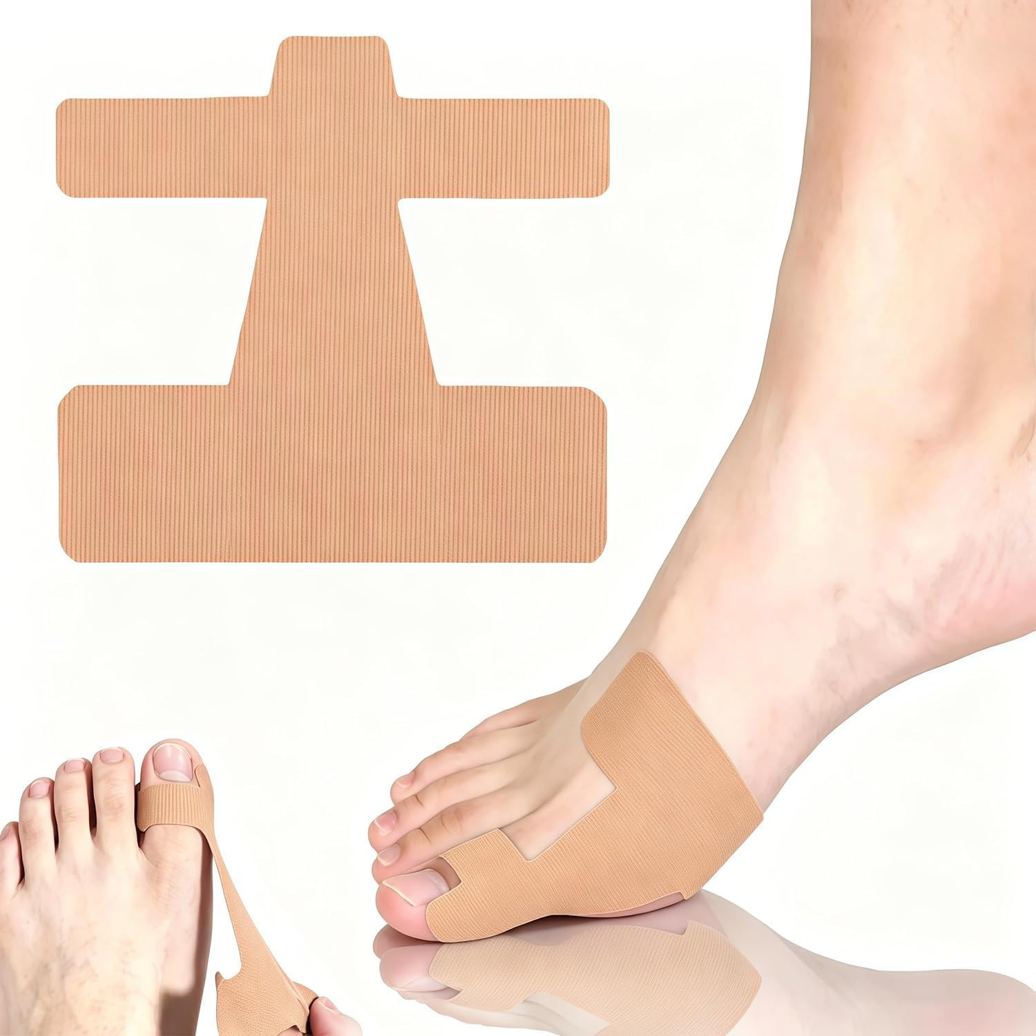 40 Pcs Pre-Cut Bunion Corrector Kinesiology Tape– Elastic, Breathable & Hypoalle