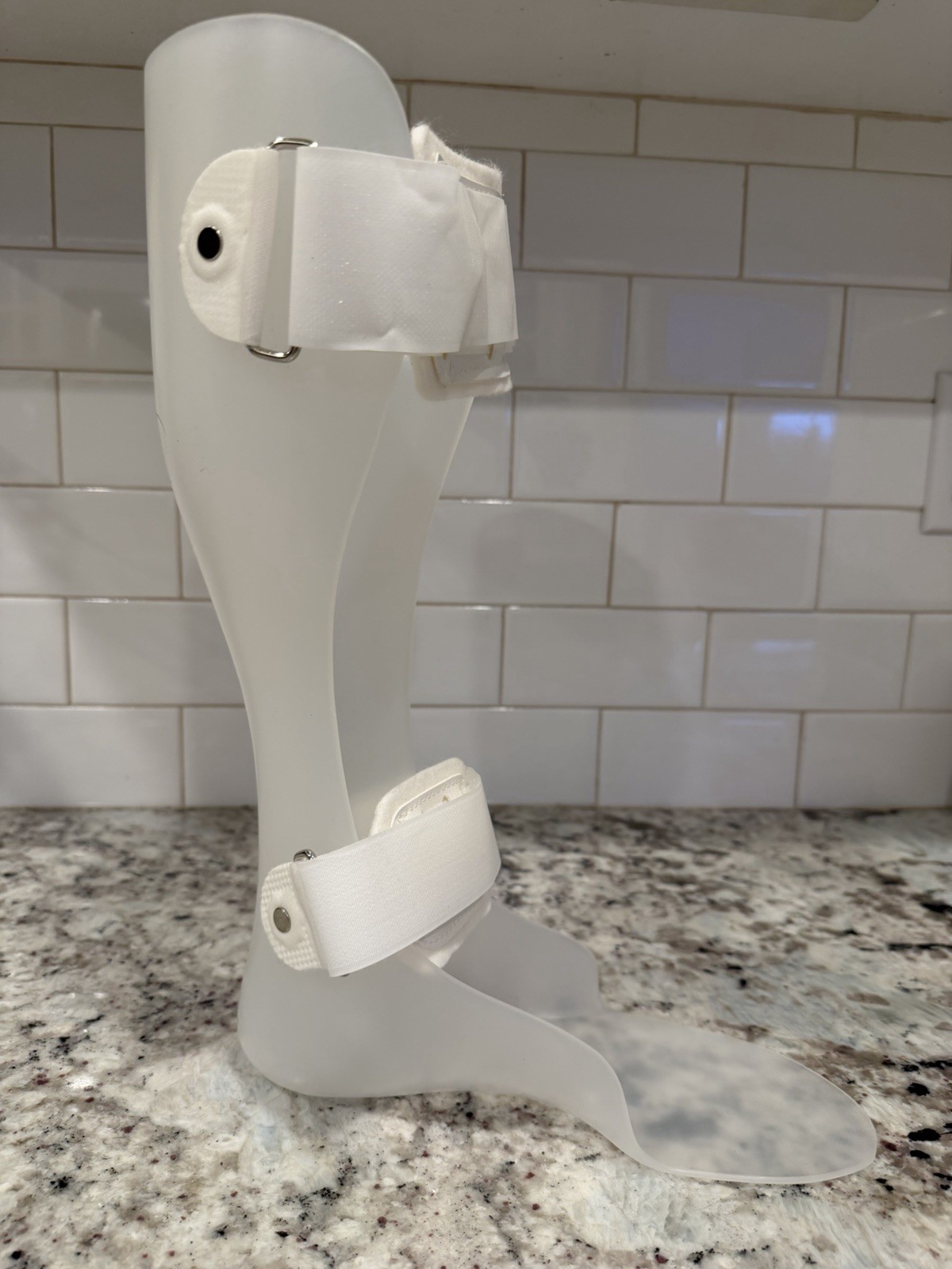 AFO Brace Ankle Foot Orthosis Thermoplastic Foot Drop White Left