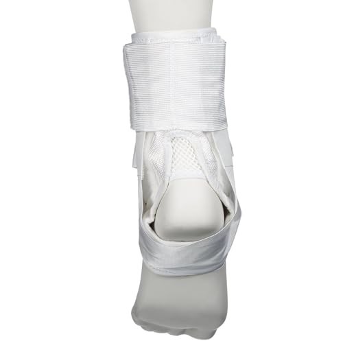 Lace Up Ankle Brace Medium White Neoprene for Basketball Football Volleyball