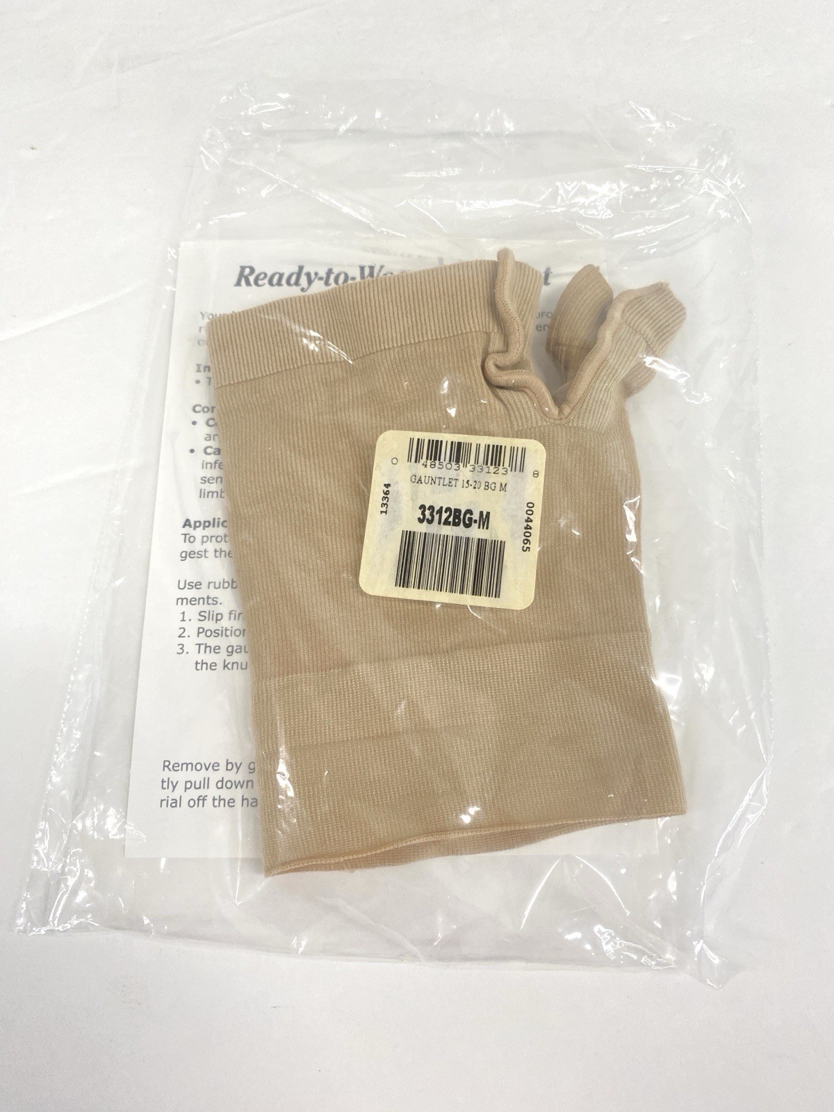 Truform Compression Gauntlet Size Med 15-20mmHg Beige Hand Swelling