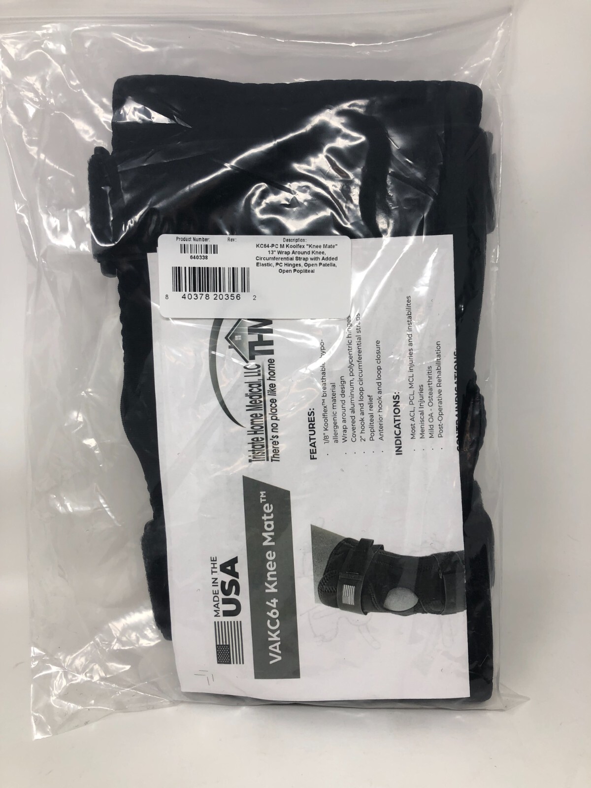 Koolflex VAKC64 Knee Mate 13″ w/ Single Pivot Hinge Wrap Around Medium