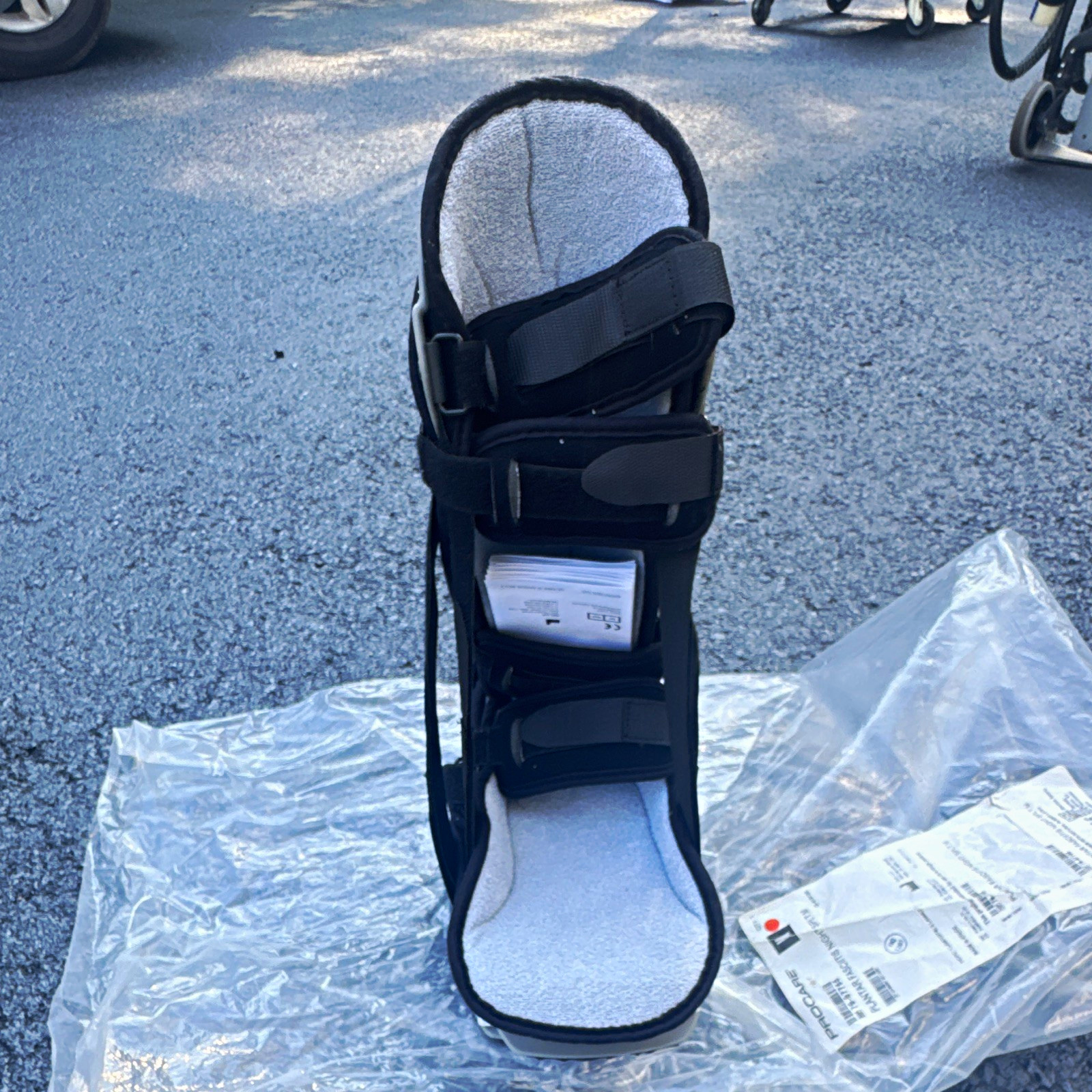ProCare Adjustable AFO Walking Boot Brace M, Latex Free, Black/Gray Immobilizer