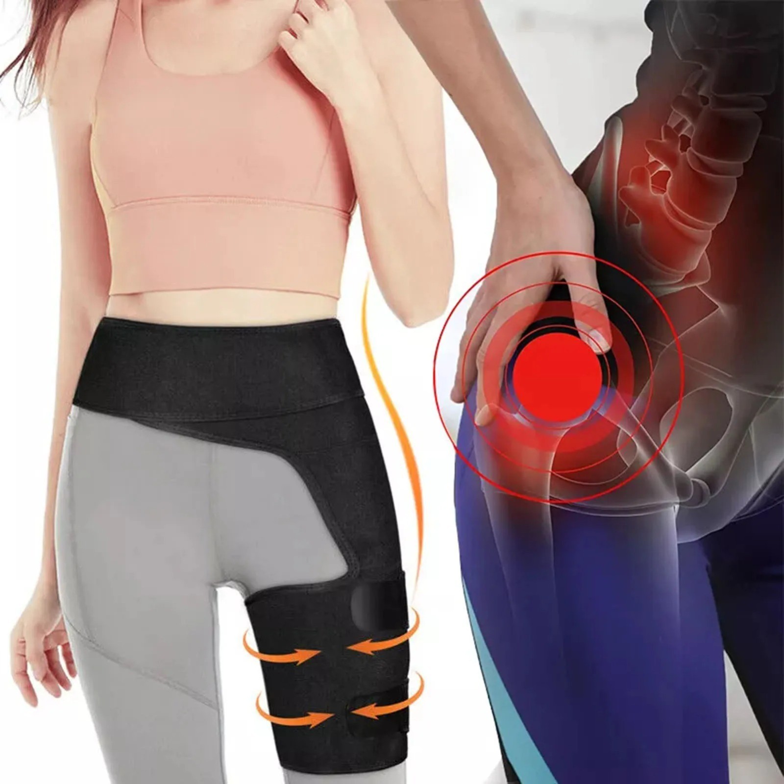 Compression Hip Brace Groin Support for Sciatica Pain Relief Recovery Men Women
