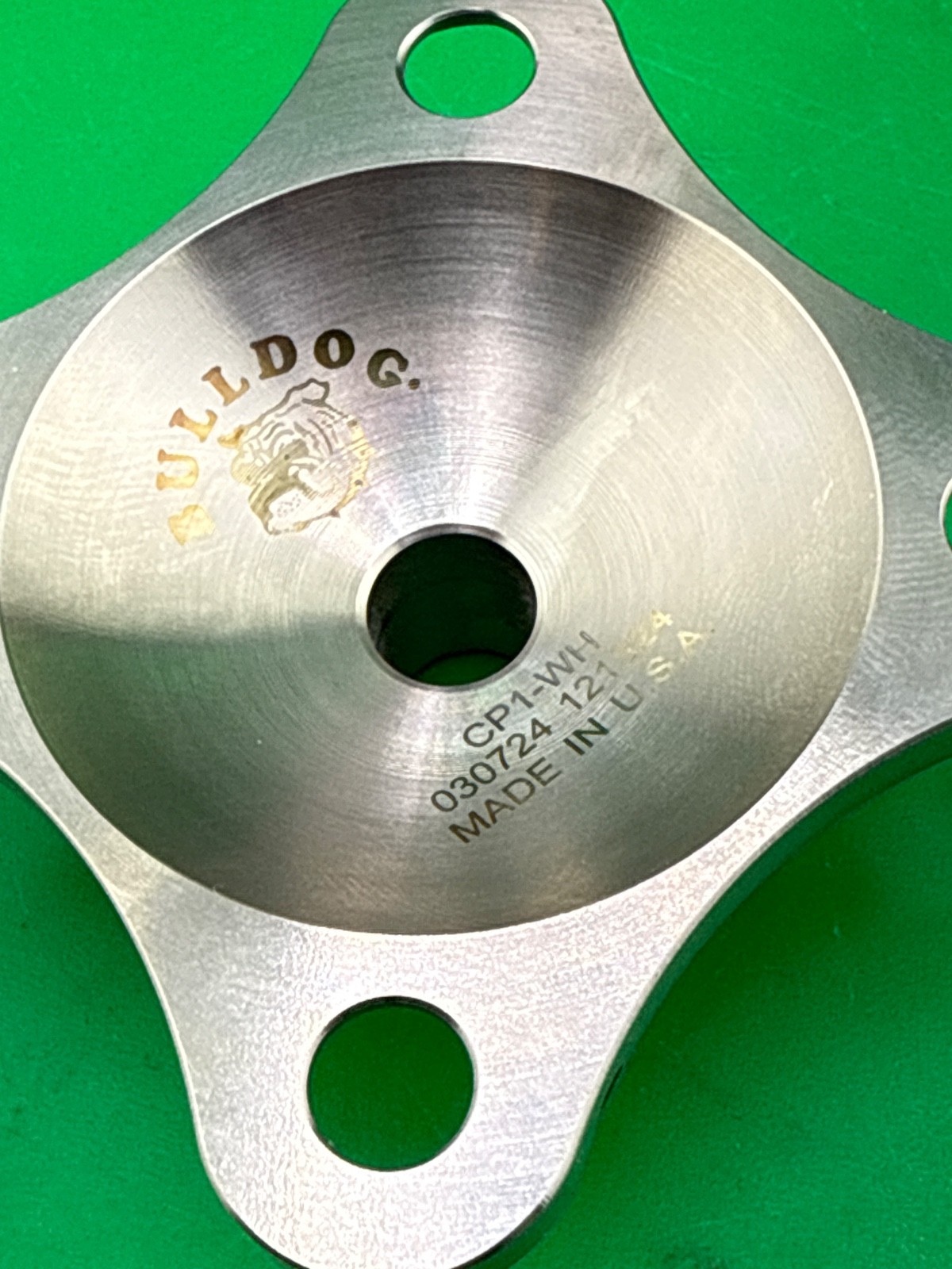Bulldog prosthetic 4 hole plate. CP1-WH. Perfect condition