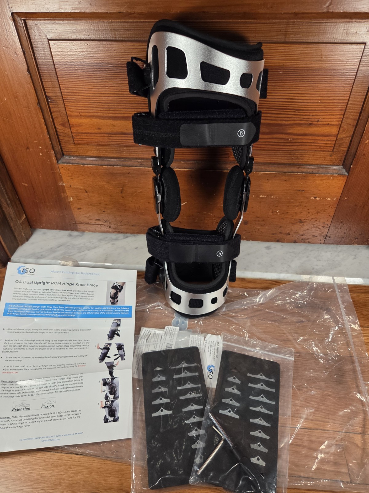 NEW ISO Preferred Medium Right OA Dual Upright ROM Hinge Knee Brace ISO-KN221R