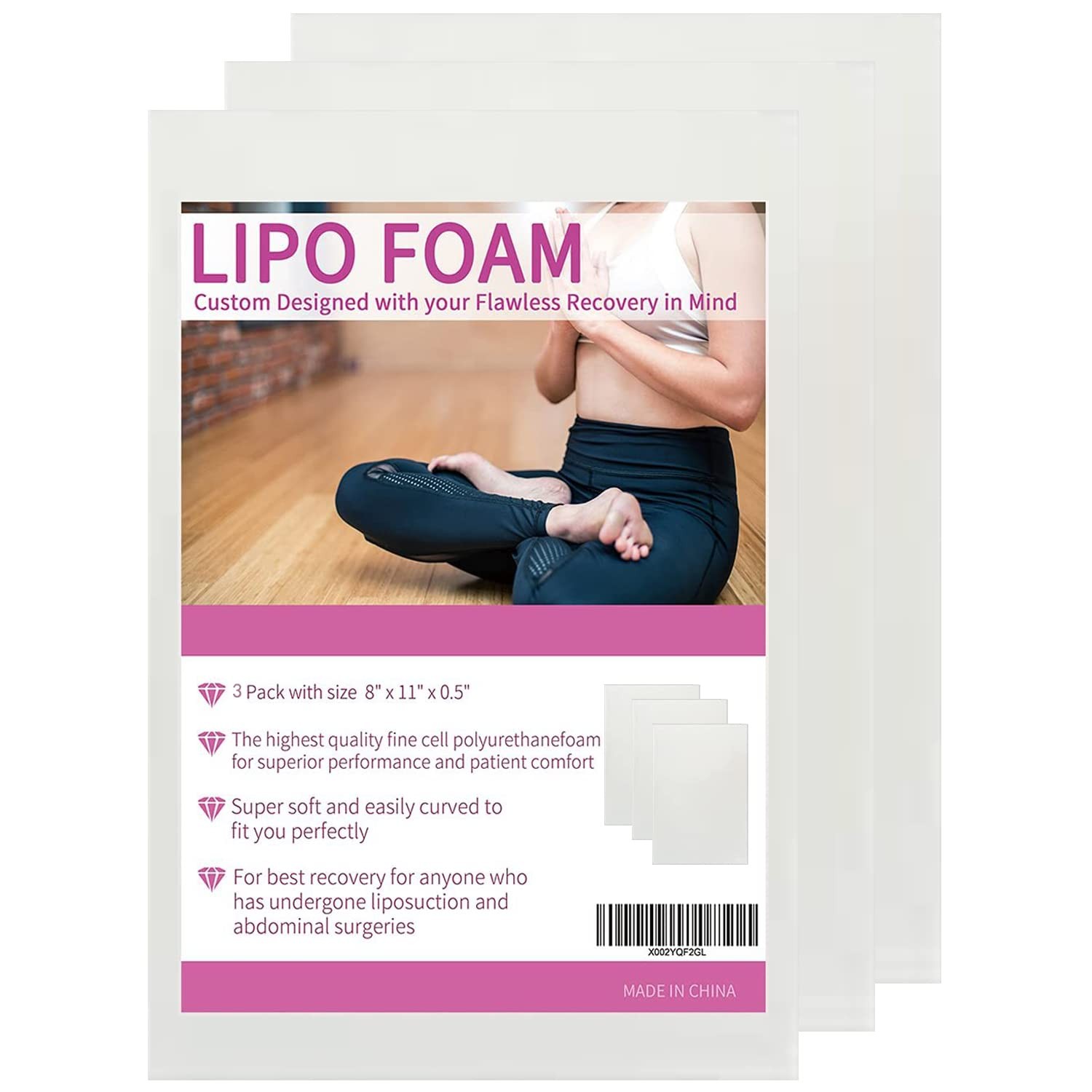 Lipo Foam Pads for Post Surgery, 3 Pack BBL Abdominal Foam Pads Boards Help O…