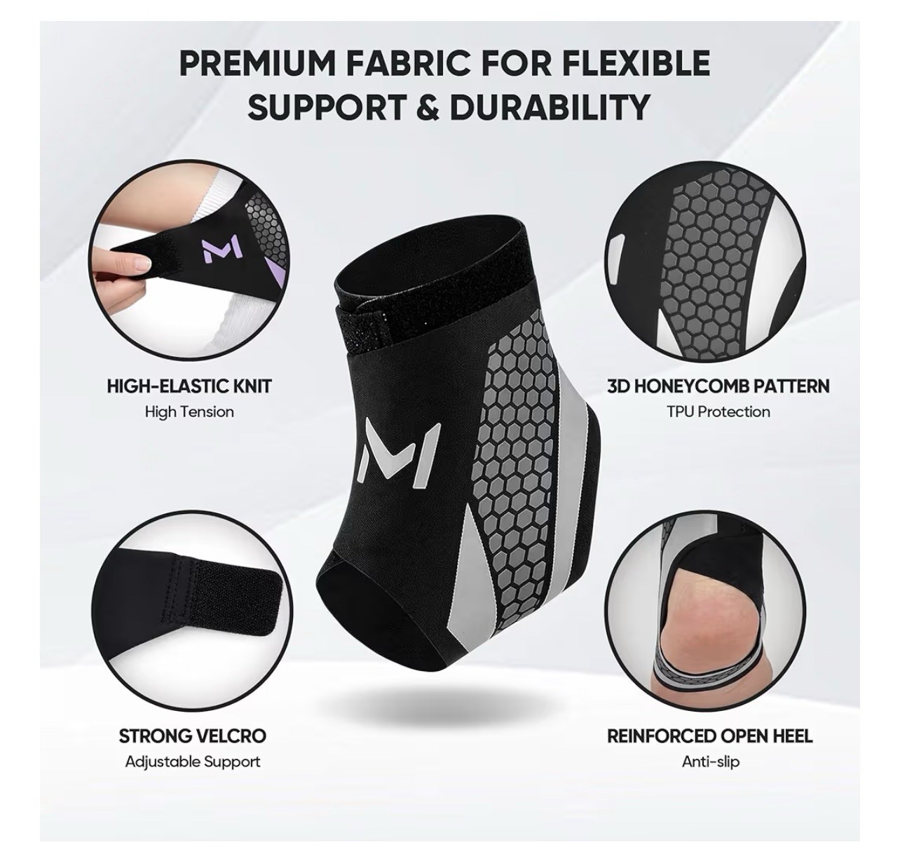 2 Pack Ankle Brace Compression Support for Men Women, Adjustable Lace-Up