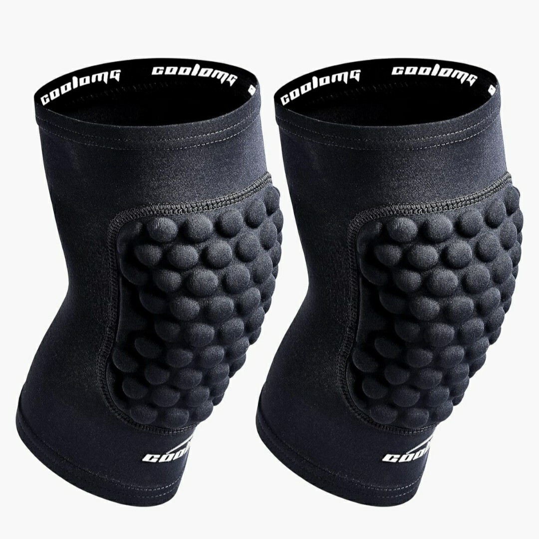 COOLOMG Protective Knee Pads Basketball Volleyball Football Crashproof Antislip