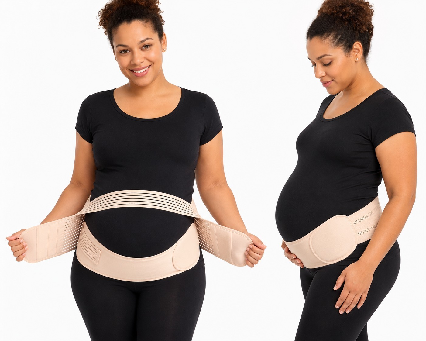 Pregnancy Belly Band Lower Back Support Maternity Brace Adjustable Beige L XL XX