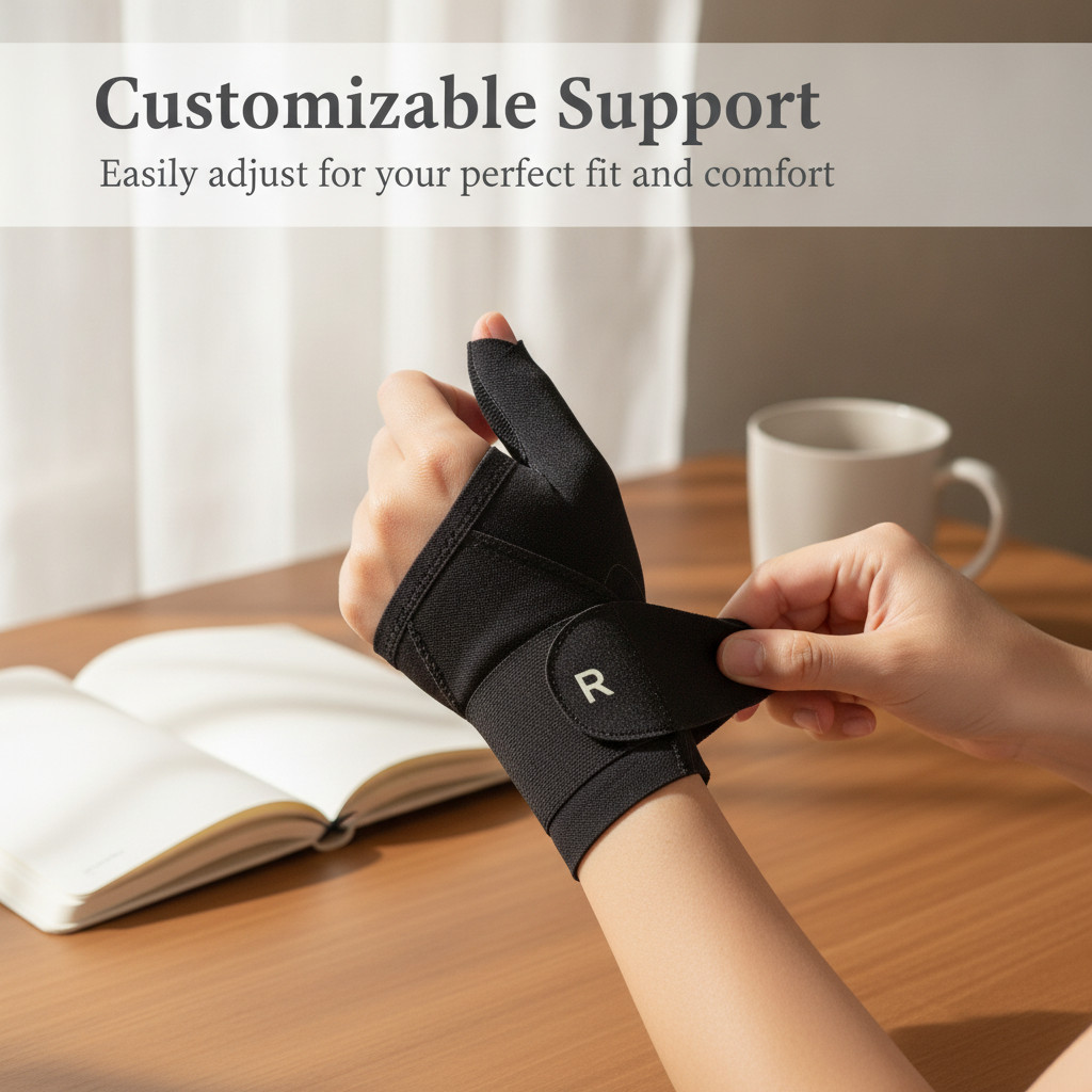 Wrist and Thumb Support, Adjustable Wrist Brace for Daily Use, for Typing