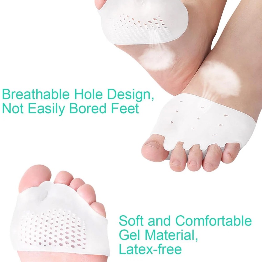 1 Pairs Silicone Toe Separators Metatarsal Gel Pads Ball of Foot Cushions