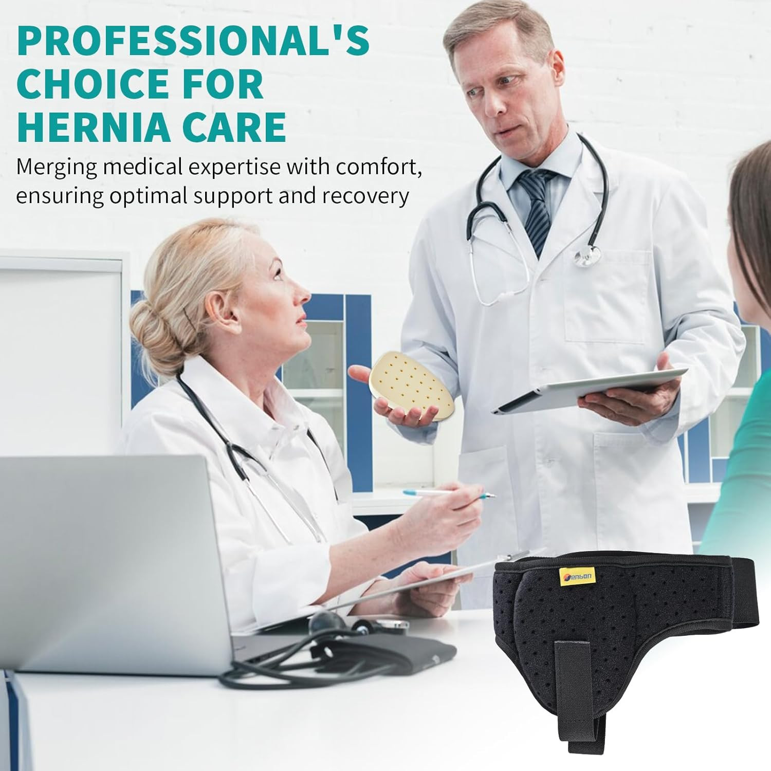 Tenbon Hernia Belt for Men and Women Hernia Support Truss for Inguinal Groin Lef